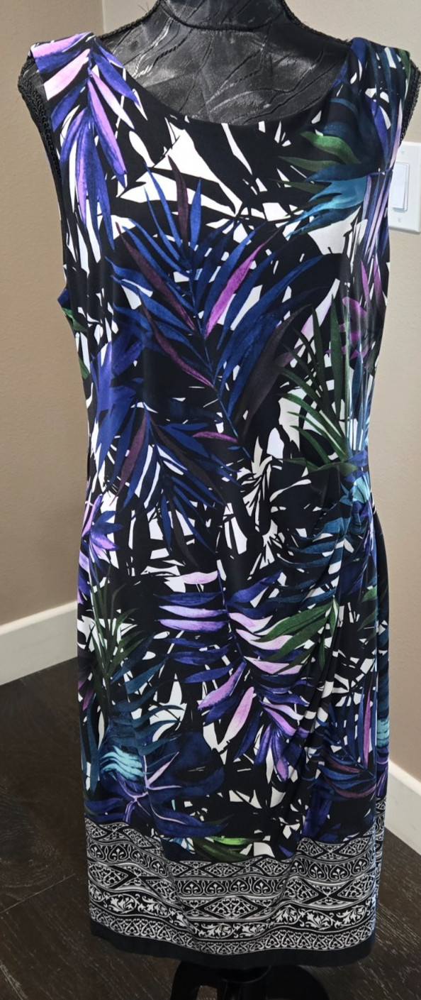 A-Line Palm & Tropical Leaf Women’s Size 14 Dress