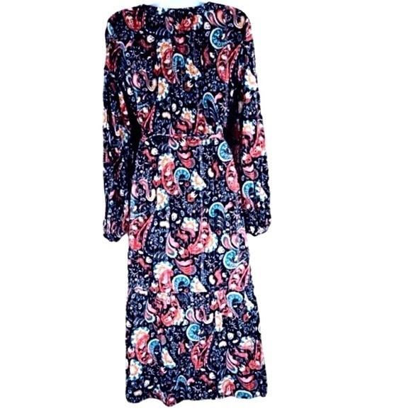 NWT Mystical Creatures LOFT Navy 100% Cotton Relaxed Belted Dress SZ S/M