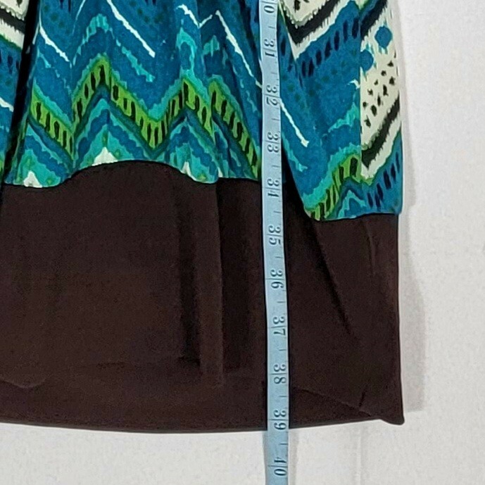 Heart Soul Dress Womens M Teal Blue Brown Short Beaded Sleeveless Halter