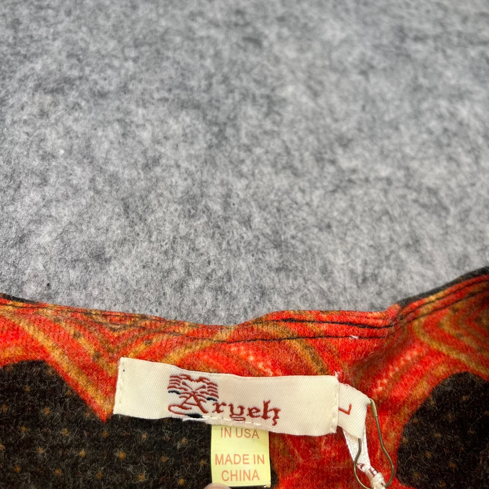 Aryeh Anthropologie Abstract Print Sweater Dress Shift Size L Orange Black NEW