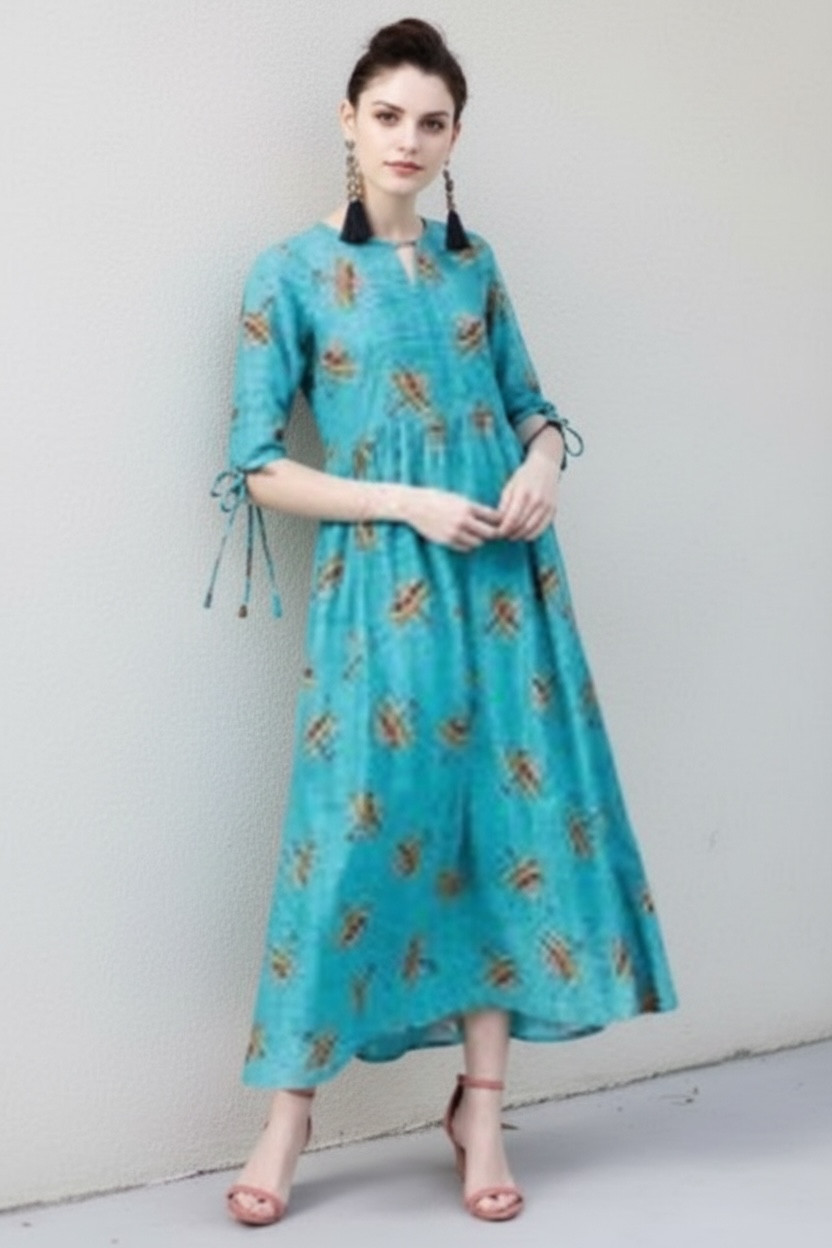 Make an exciting choice for a casual outing with this simple, A-line dress from