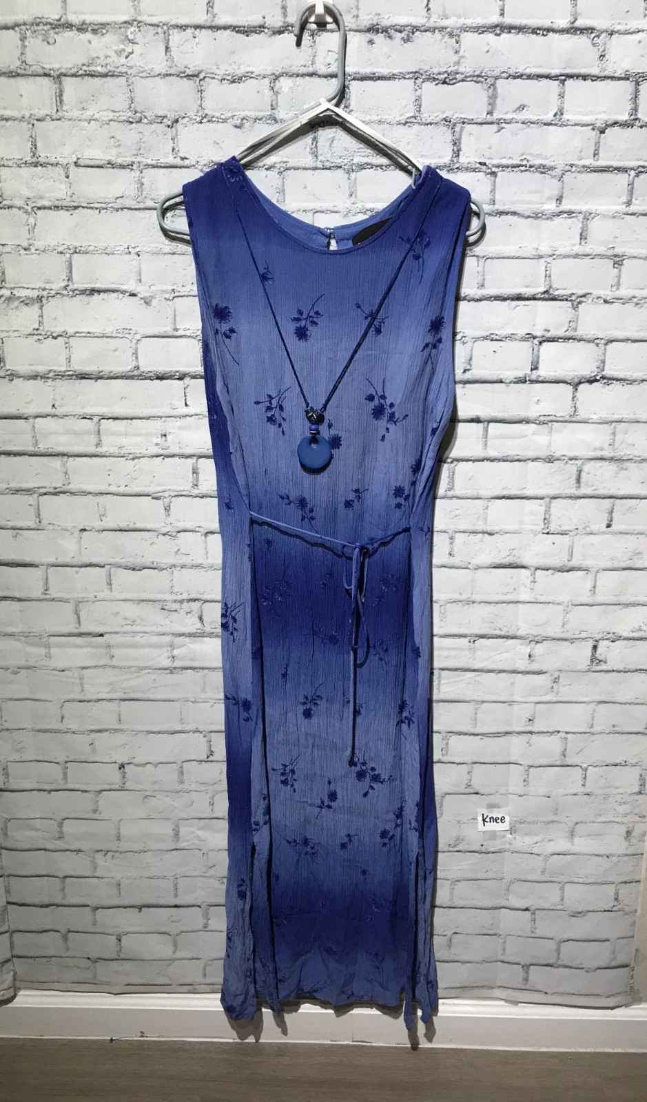 Sag Harbor, Women 18 (X-XL), Blue Tie-Dye Floral Pullover Boho Indian, Necklace