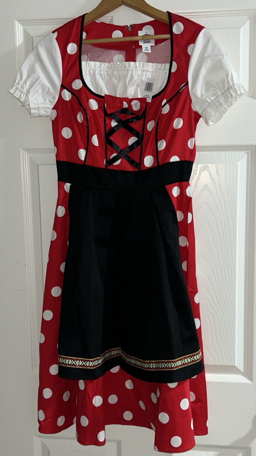 Disney Parks Dress Shop Minnie Mouse Epcot Germany Dirndl Octoberfest Red XS NWT