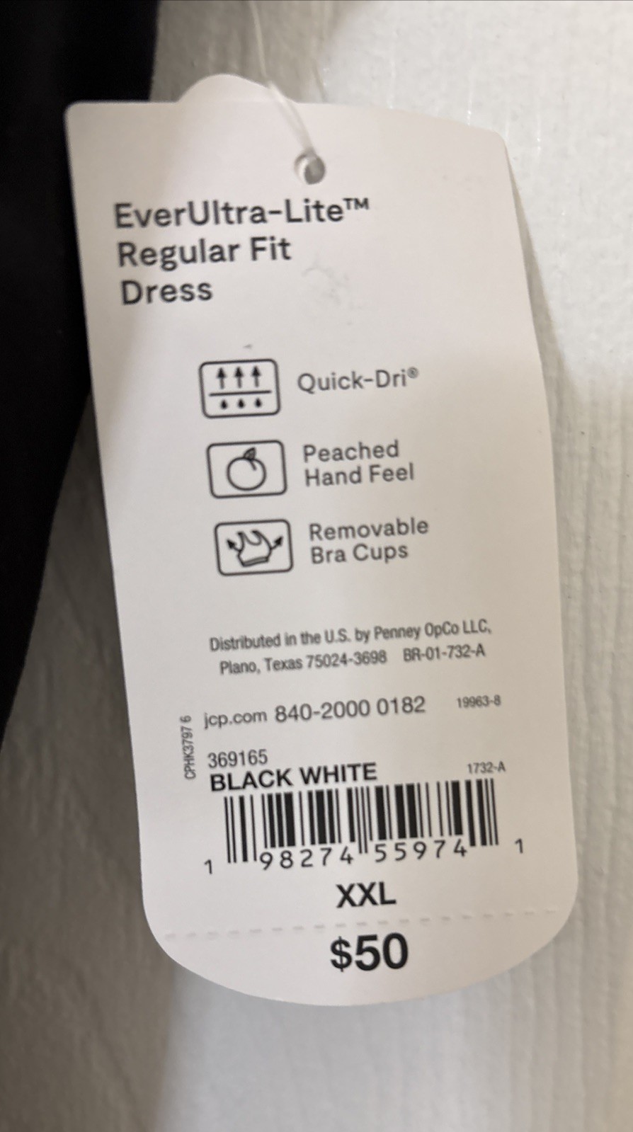 NWT Xersion Womens EverUltra-Lite Regular Fit Dress Size XXLBlack/White MSRP $50