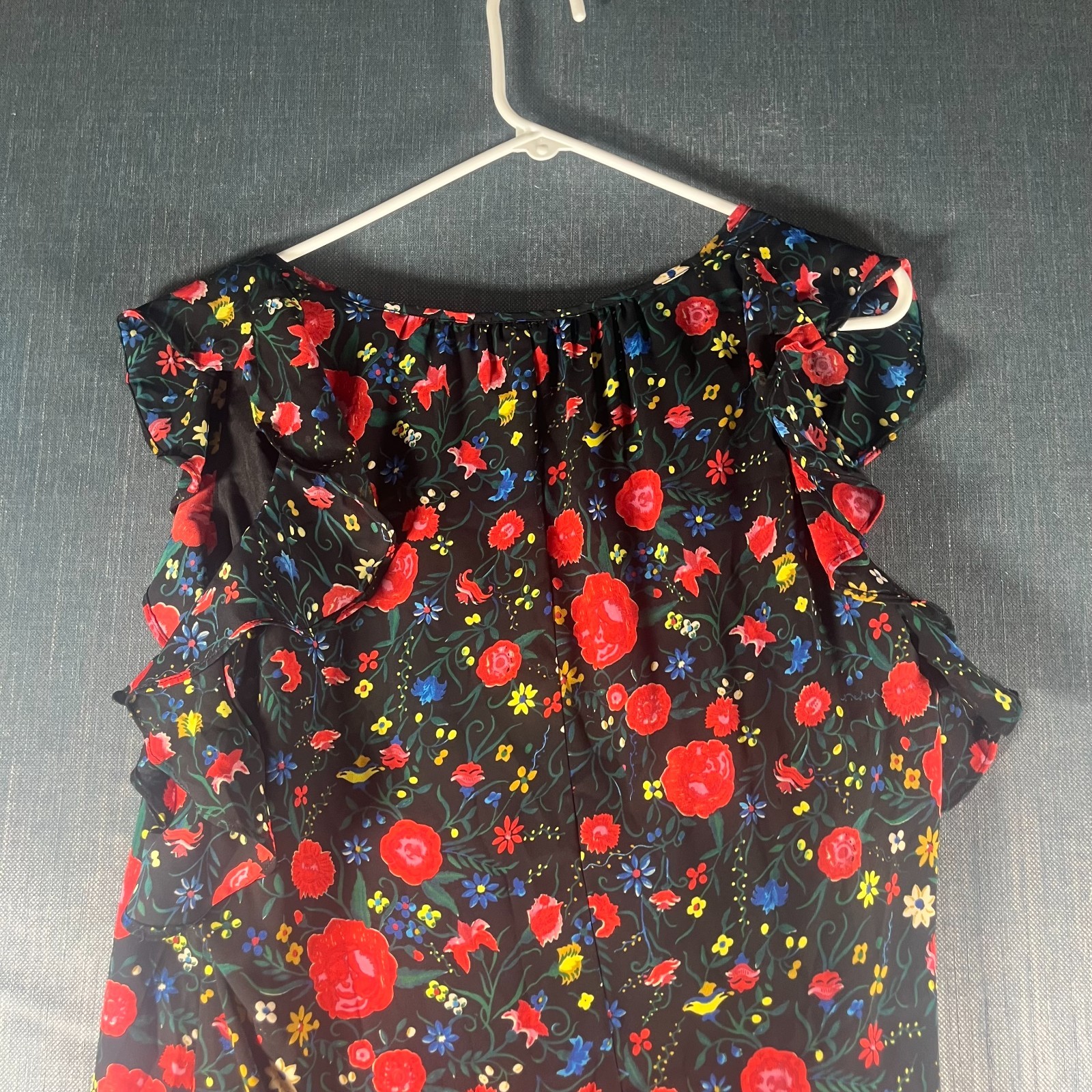 J.Crew Womens Flutter Dress Size S Multicolor Printed Keyhole Neck Peplum Hem