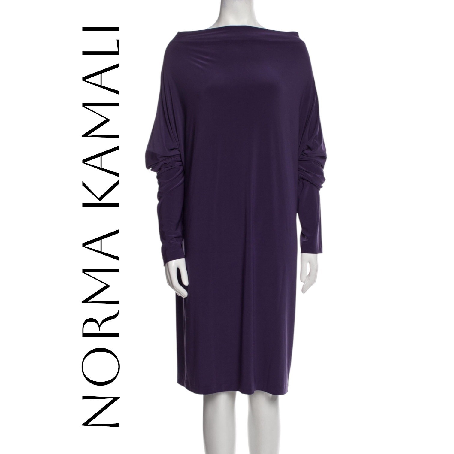 Norma Kamali NWT All In One 6 Way Convertible Jersey Dress Womens M Dark Purple