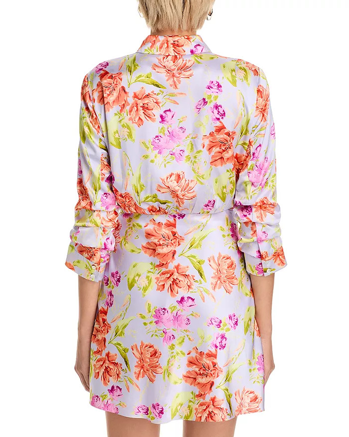 Cinq à Sept Midnight Tulips Mini Jacey Dress 4 Pastel Multi Floral $395 Couture