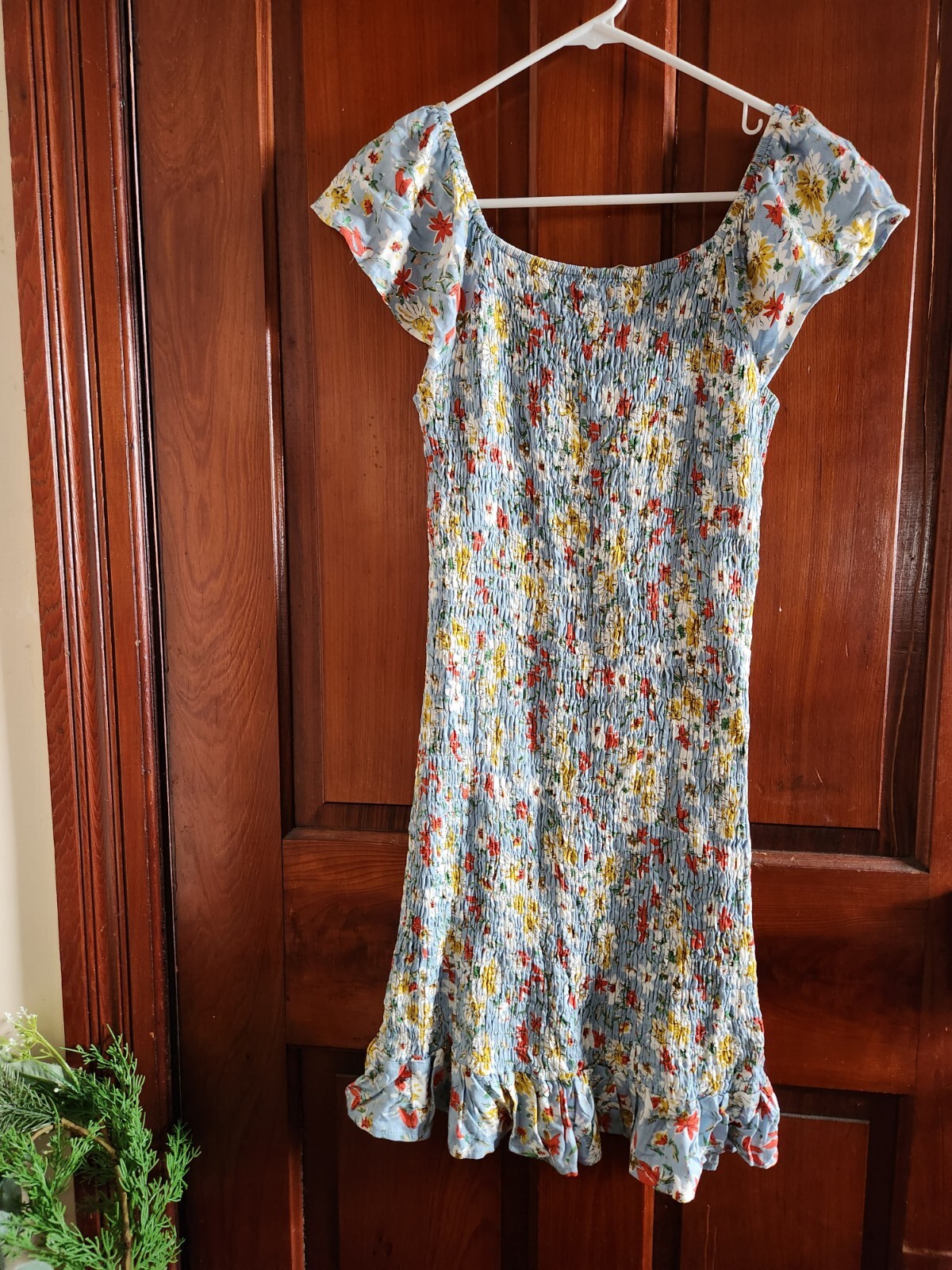 Hope Horizon Summer Dress Light Blue Colorful Flower Floral Dress Size Large NWT