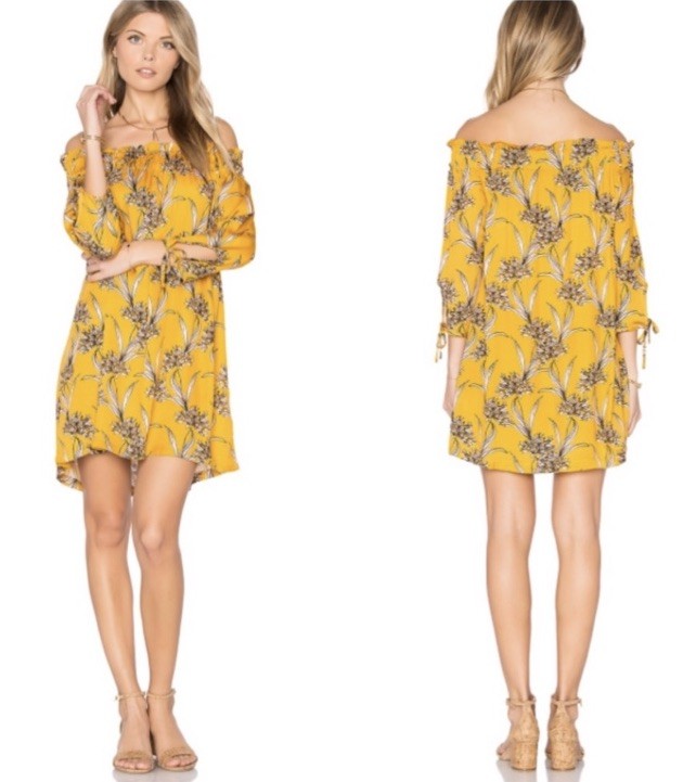 MinkPink / Revolve Sri Lanka Off Shoulder Dress Yellow Size Extra small Vacation