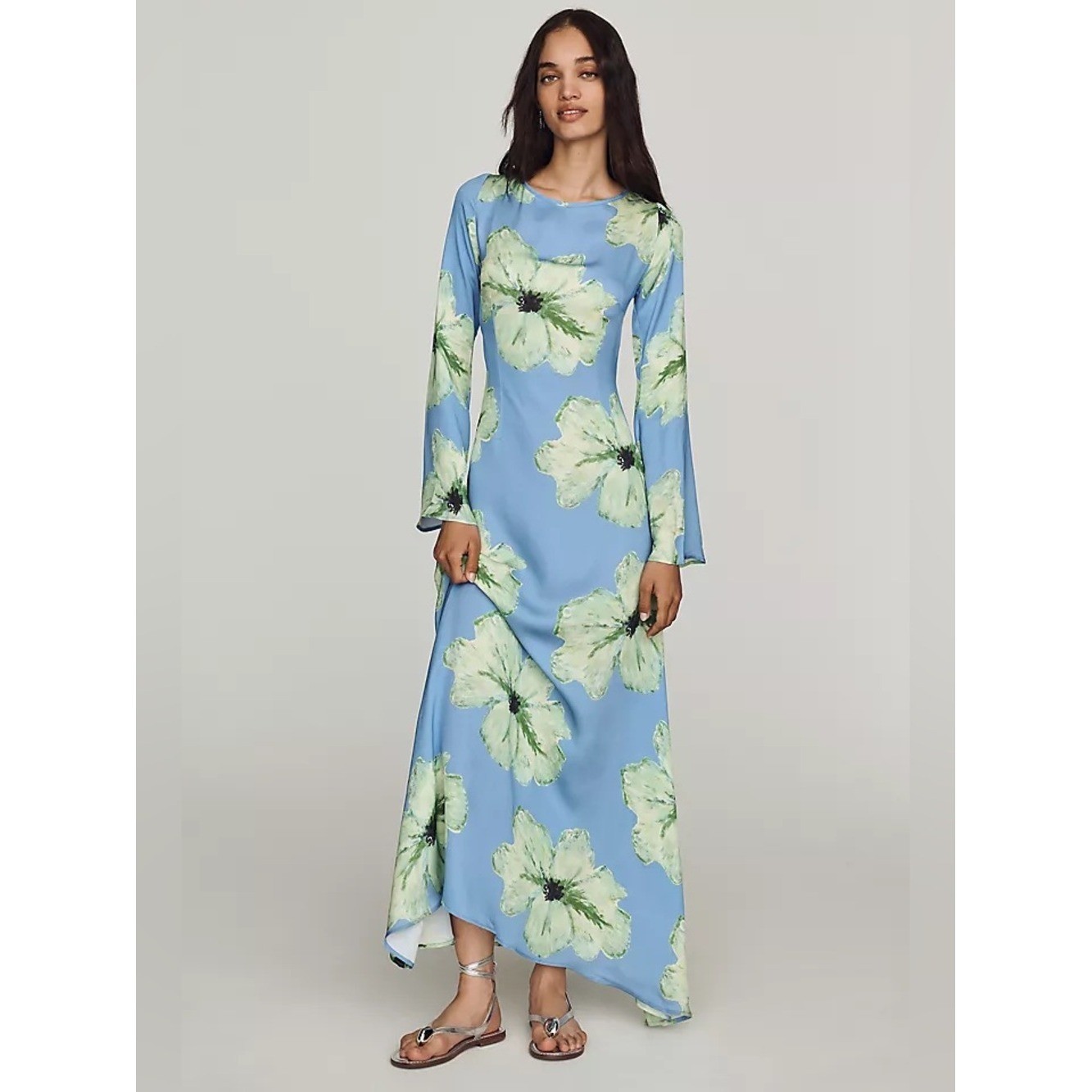The Wolf Gang Leona Floral Blue Green Dress Small