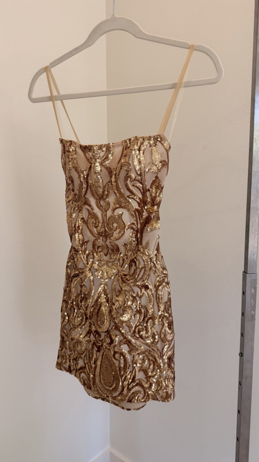 4622 alyce paris square neck sequin hoco dress size 2 (petite) lace up back