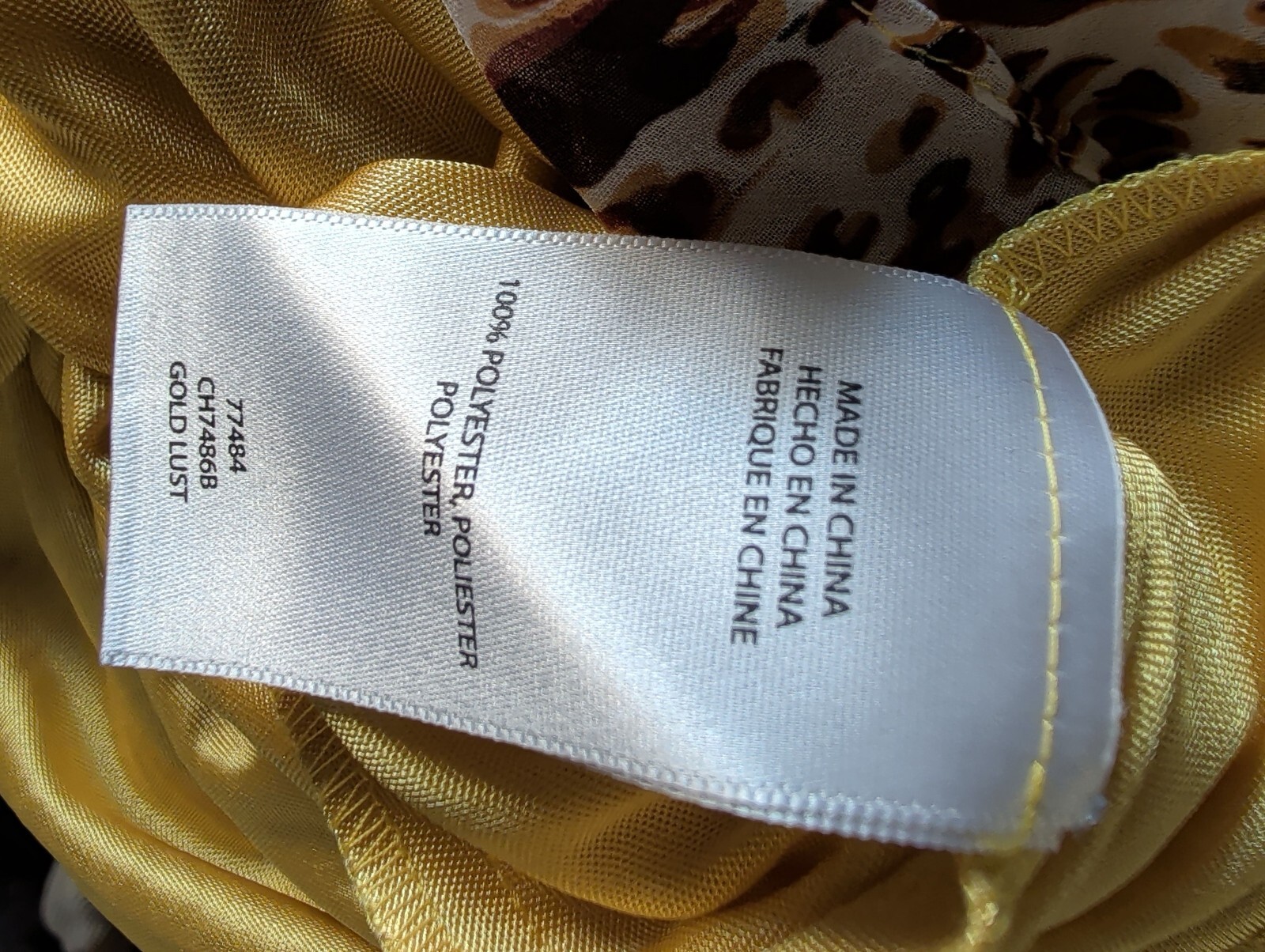 Yellow Animal Print Empire Waist Halter Dress M