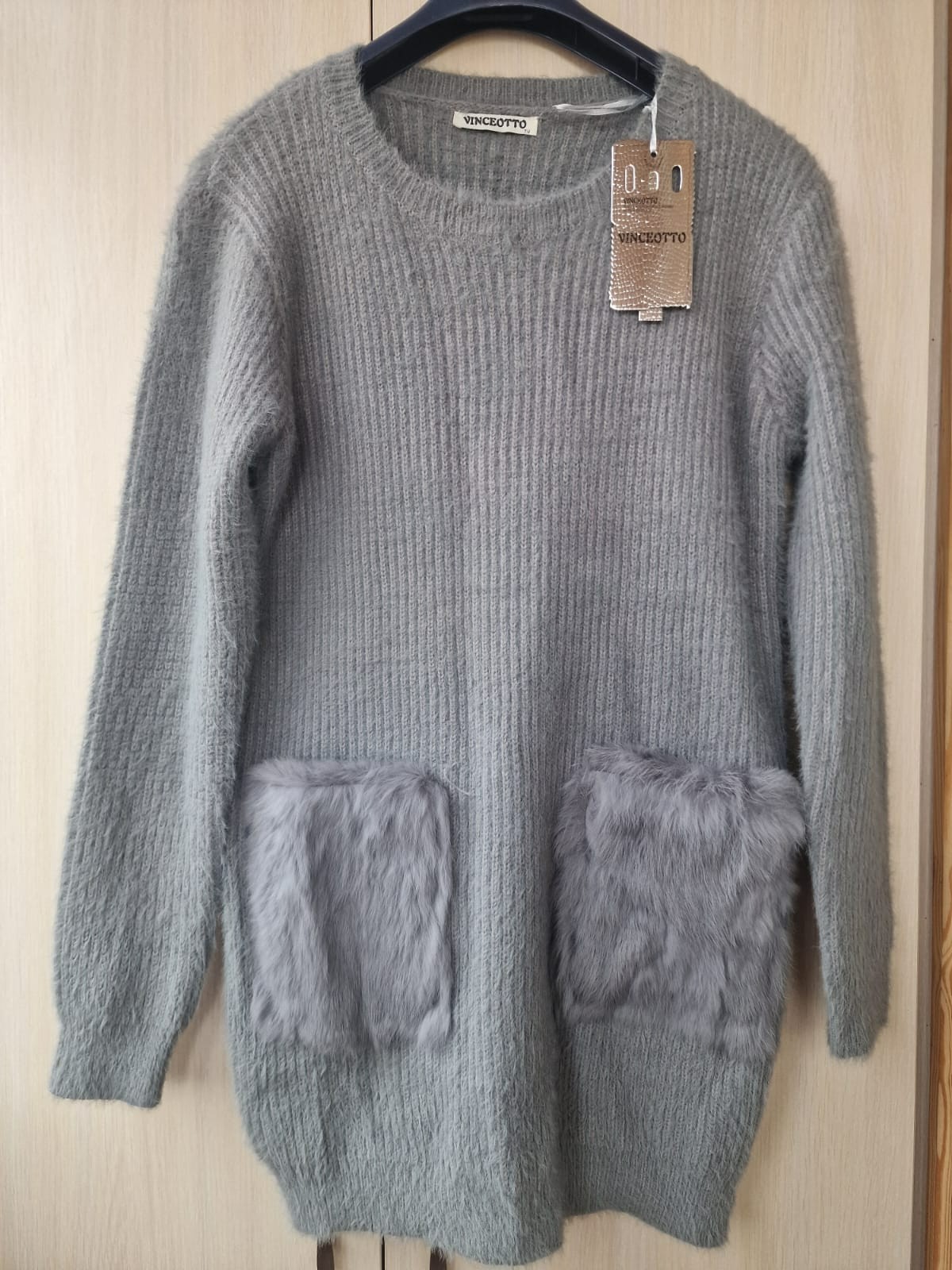 women’s tunic dress,size M,warm,new,gray, two pockets