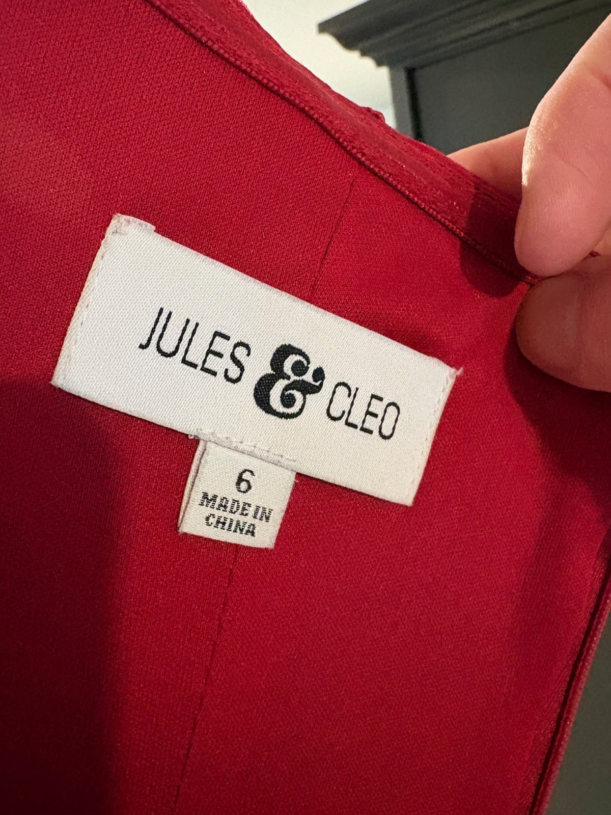 Jules & Cleo Sequin Satin Off-Shoulder Sheath Dress Size 6, STYLE # WBM3913, RED