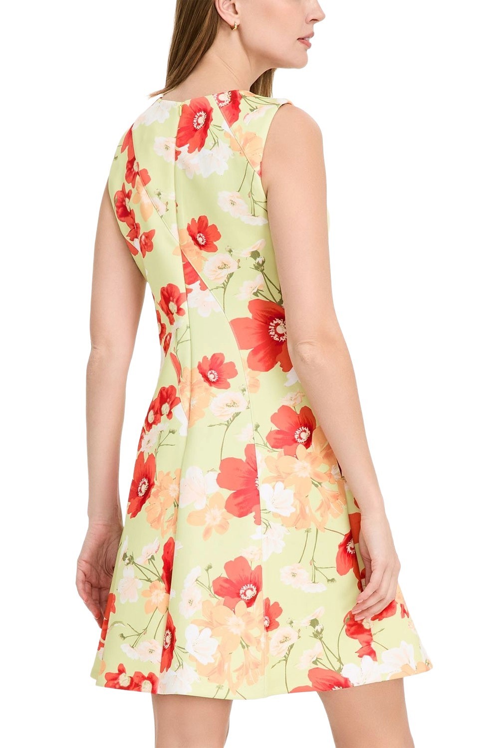 Vince Camuto Womens Printed Scuba Fit & Flare Dress 12 Green Multi – NWT