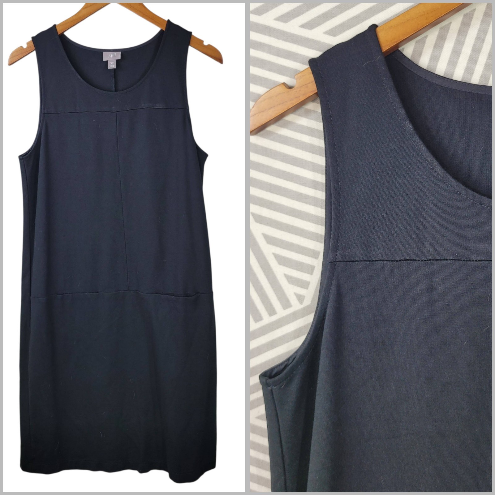 J. Jill Sleeveless Shift Dress Size Medium Jumper Office Capsule Overall Black