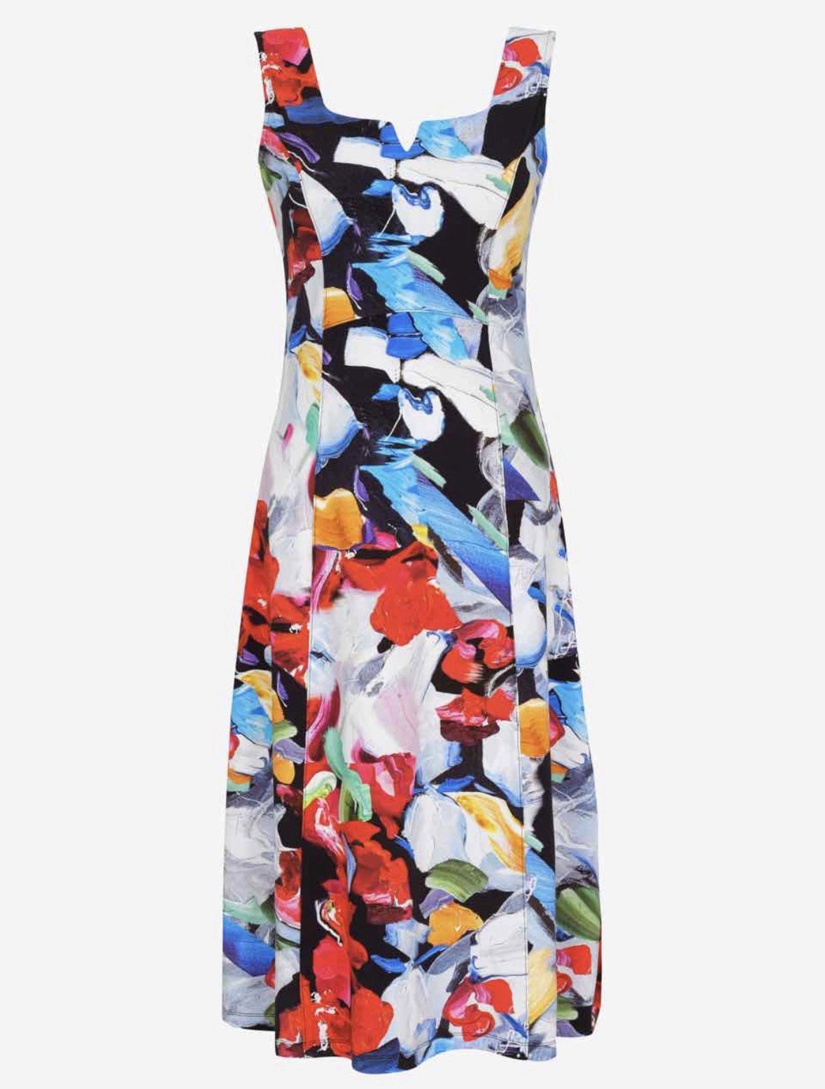 Art Simply by Dolcezza Multicolor Sleeveless Shift Midi Dress Small Art To Wear