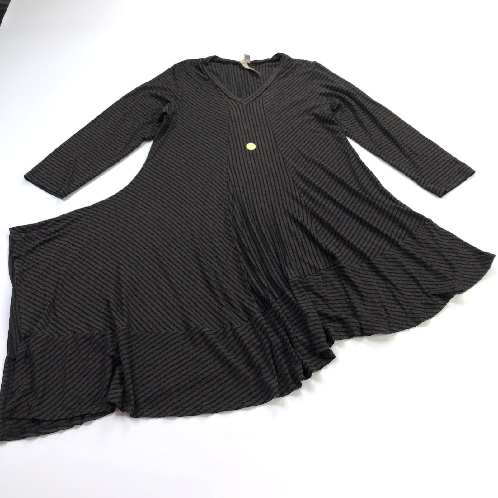 Comfy USA Small Asymmetrical Lagenlook Mini Dress Brown PLS READ STAIN