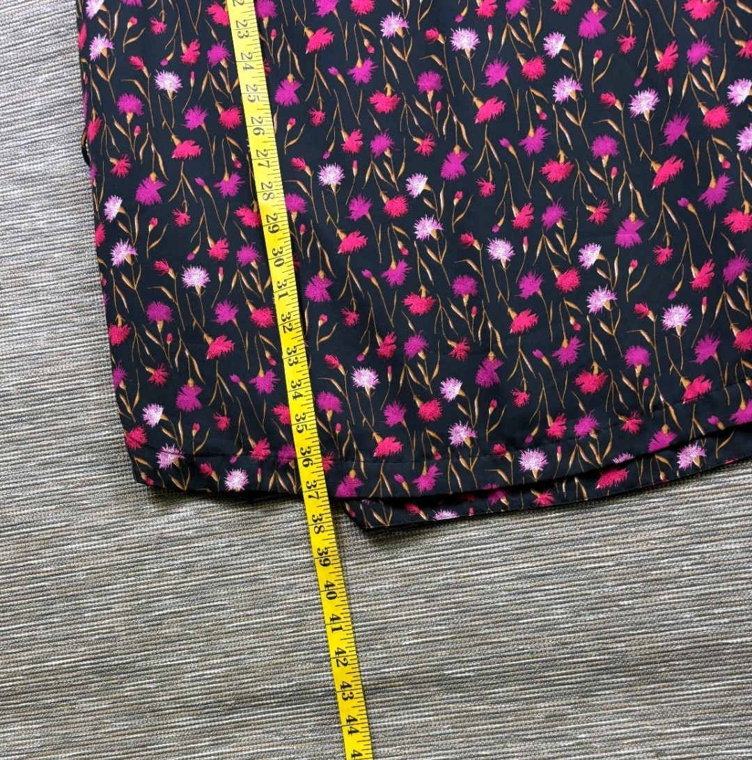GAP Floral Drawstring Waist Sleeveless Lined Dress Womens Size S Black Pink