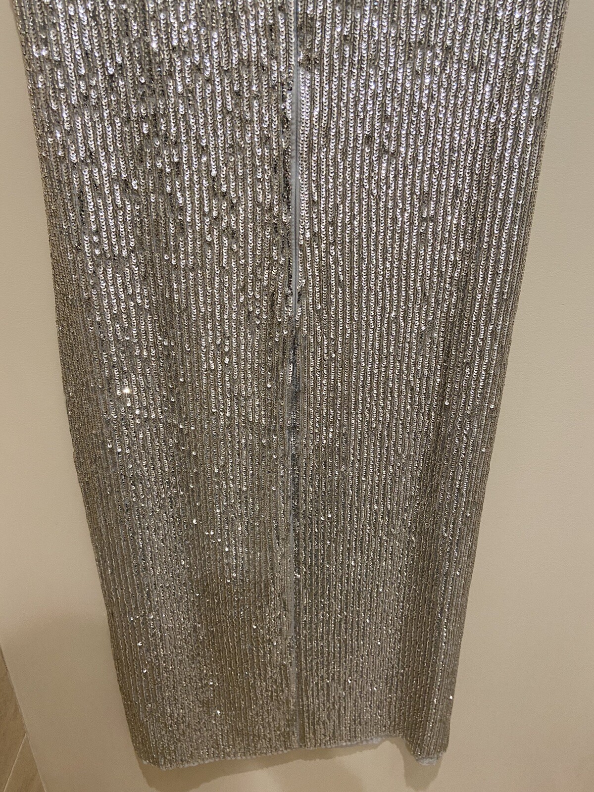 H&M PREMIUM QUALITY Thick Silver Beaded Embellished Sequin Dress Size 4 NWT