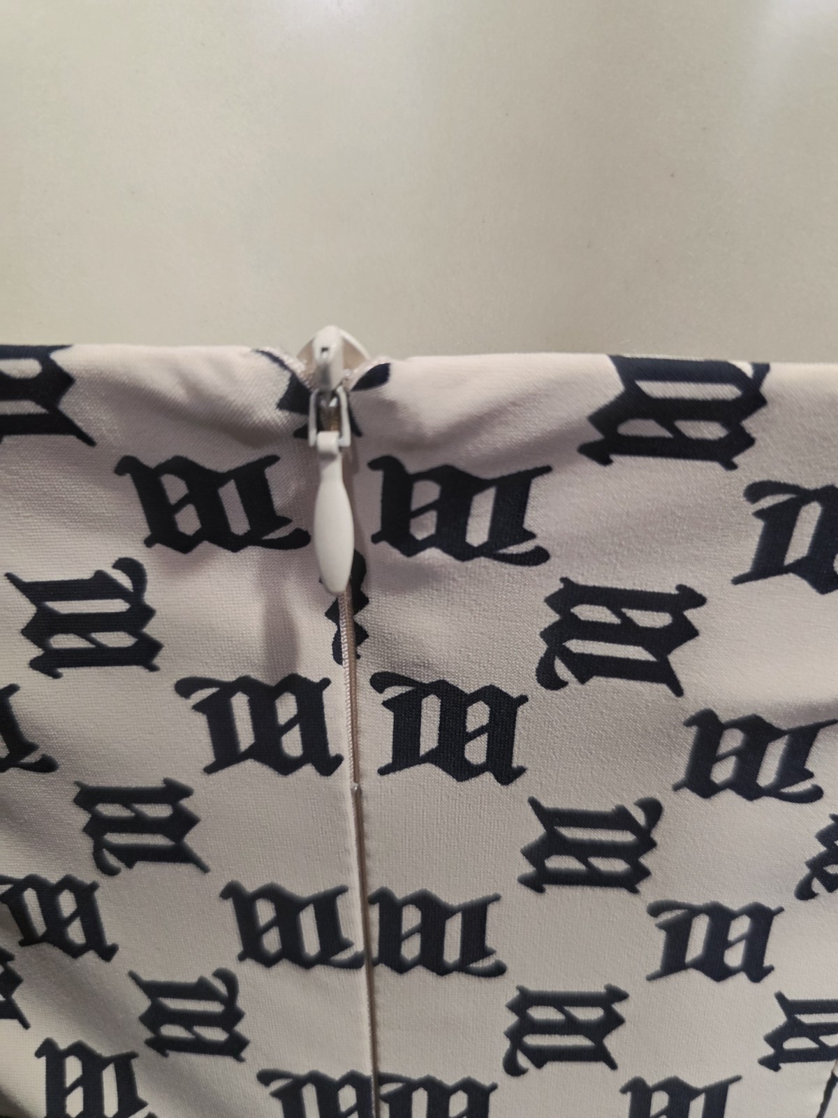 MISBHV Beige & Black Logo Monogram Mini Dress XS