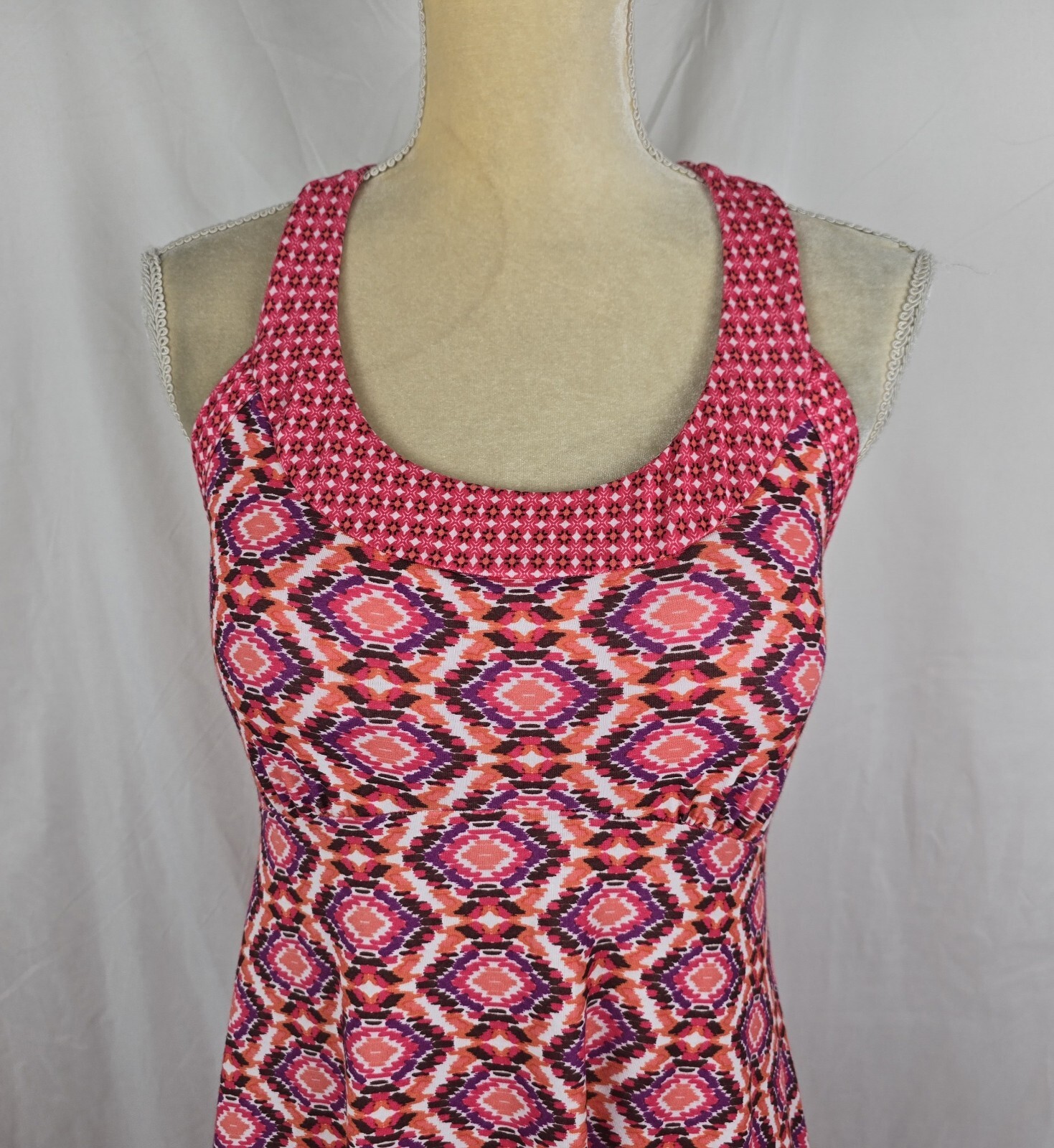 Prana Cali Dress in Azalea Guava Printed Padded Sporty Women’s Sun Dress sz M