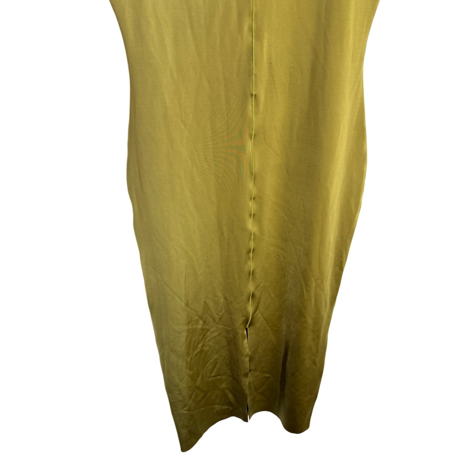 Zara Olive Green sculpting bodycon Polyamide Midi Dress size L NWOT minimalist