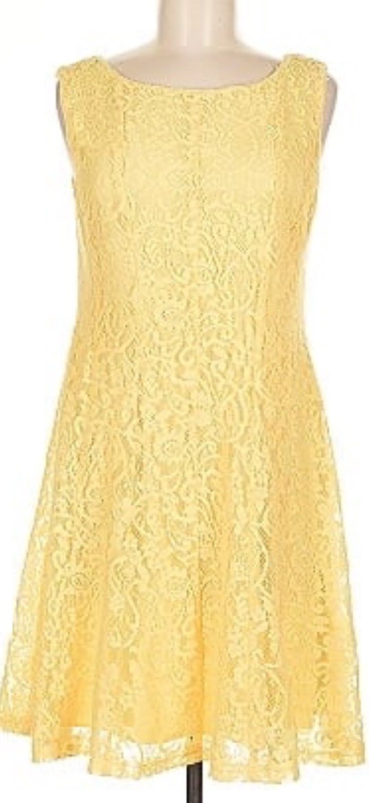 RN STUDIO Yellow Lace Sleeveless Cocktail Dress Size 18/ By RONNI NICOLE ✨