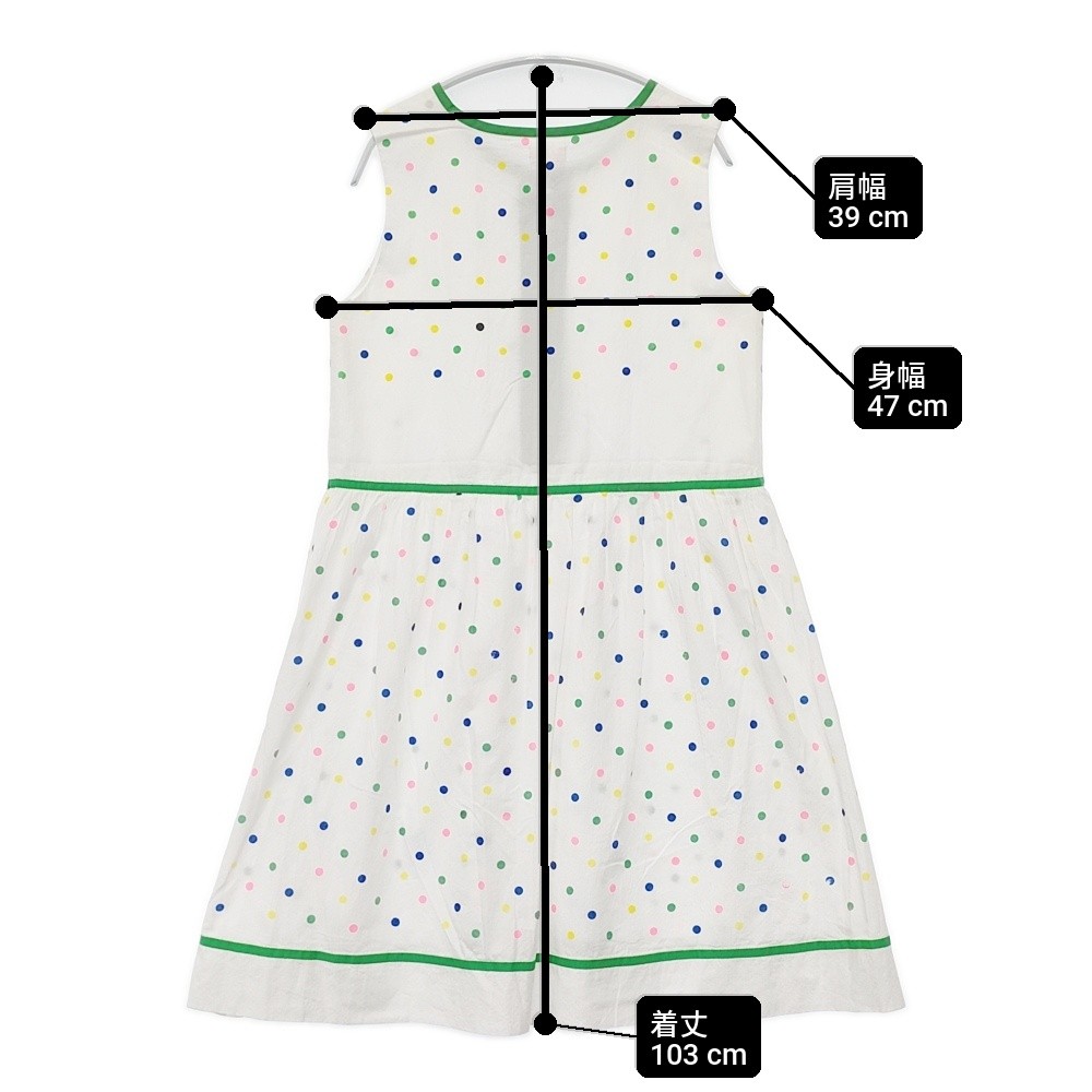 sewdA Dot Pattern Hand-Printed Cotton Made in Japan dress White green 6-0410S△