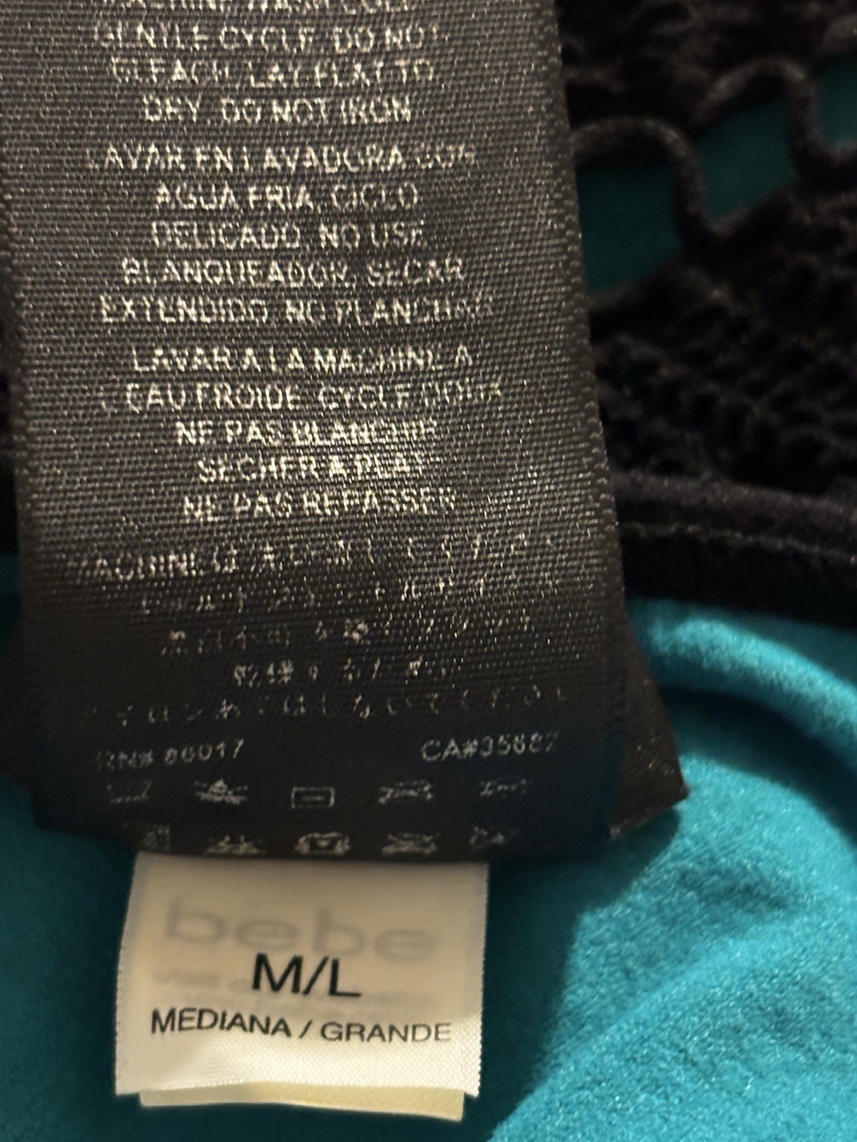 Bebe Vintage Old Money Coquette Quiet Luxury Crochet Black Emerald Size M/L