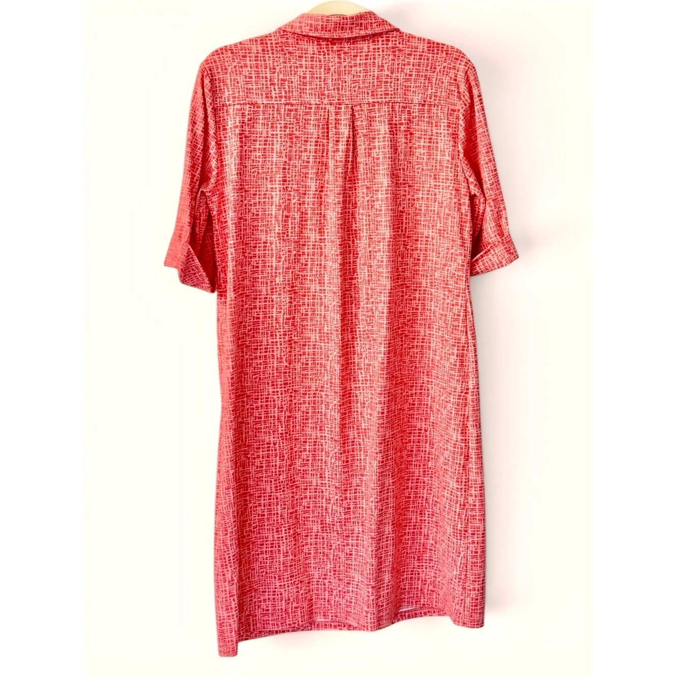J McLaughlin Lawrence Dress in Cross Hachure Coral/Light Coral Catalina size L