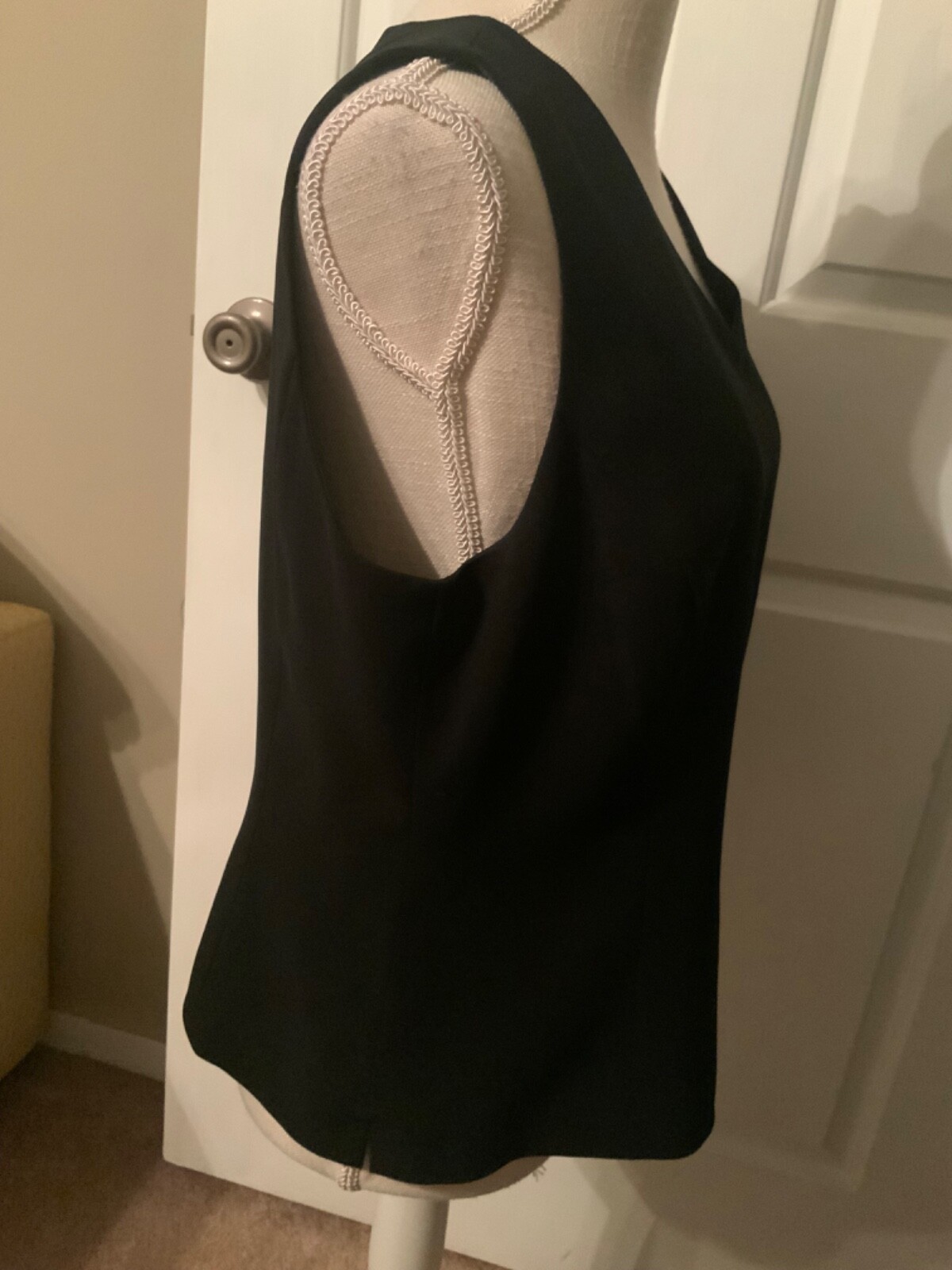 🌸Kasper Black Sleeveless Lined Side Zipper Polyester Tank Top Size 12 🌸