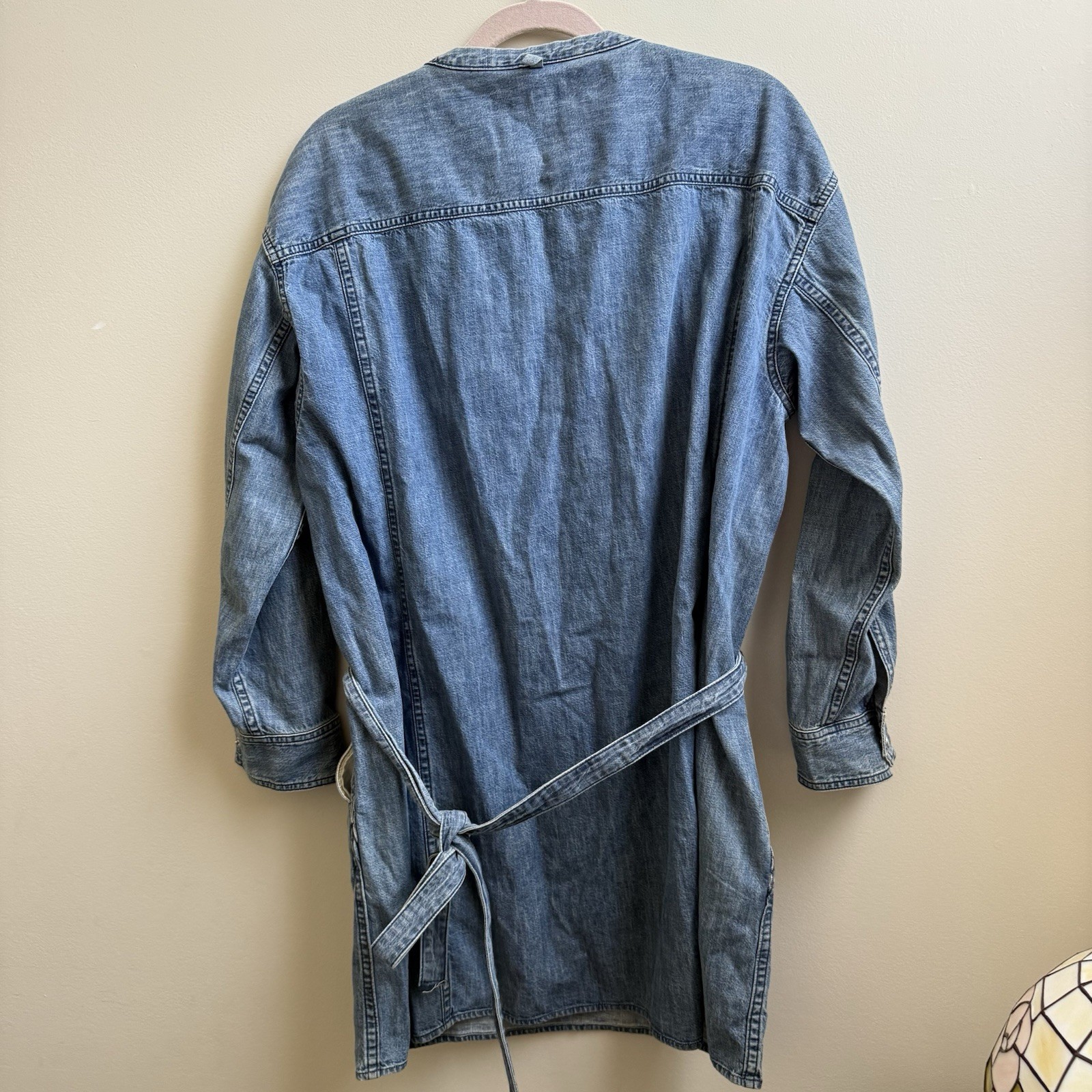 Rag & Bone Chest Pocket Blue Jean Denim Shirtdress Size Medium Pearl Snap