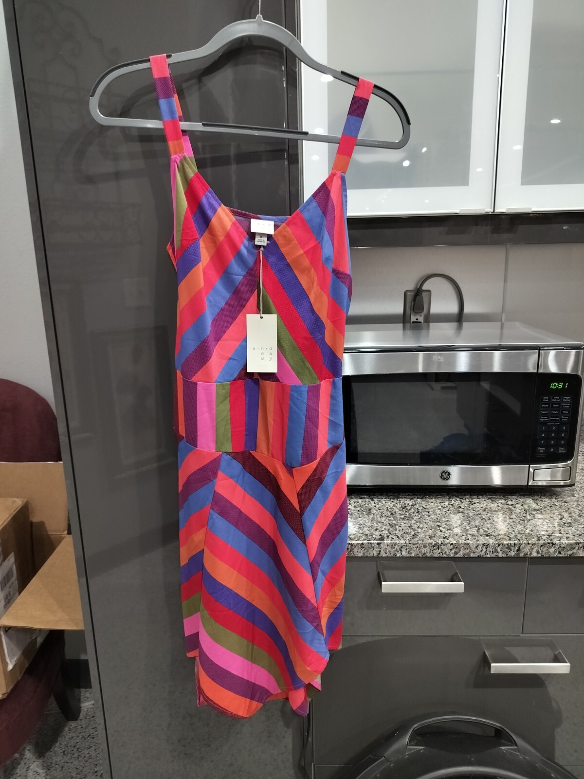 a * n * d e a w y Sundress Sleeveless Bright Multi Colors Size S NWT