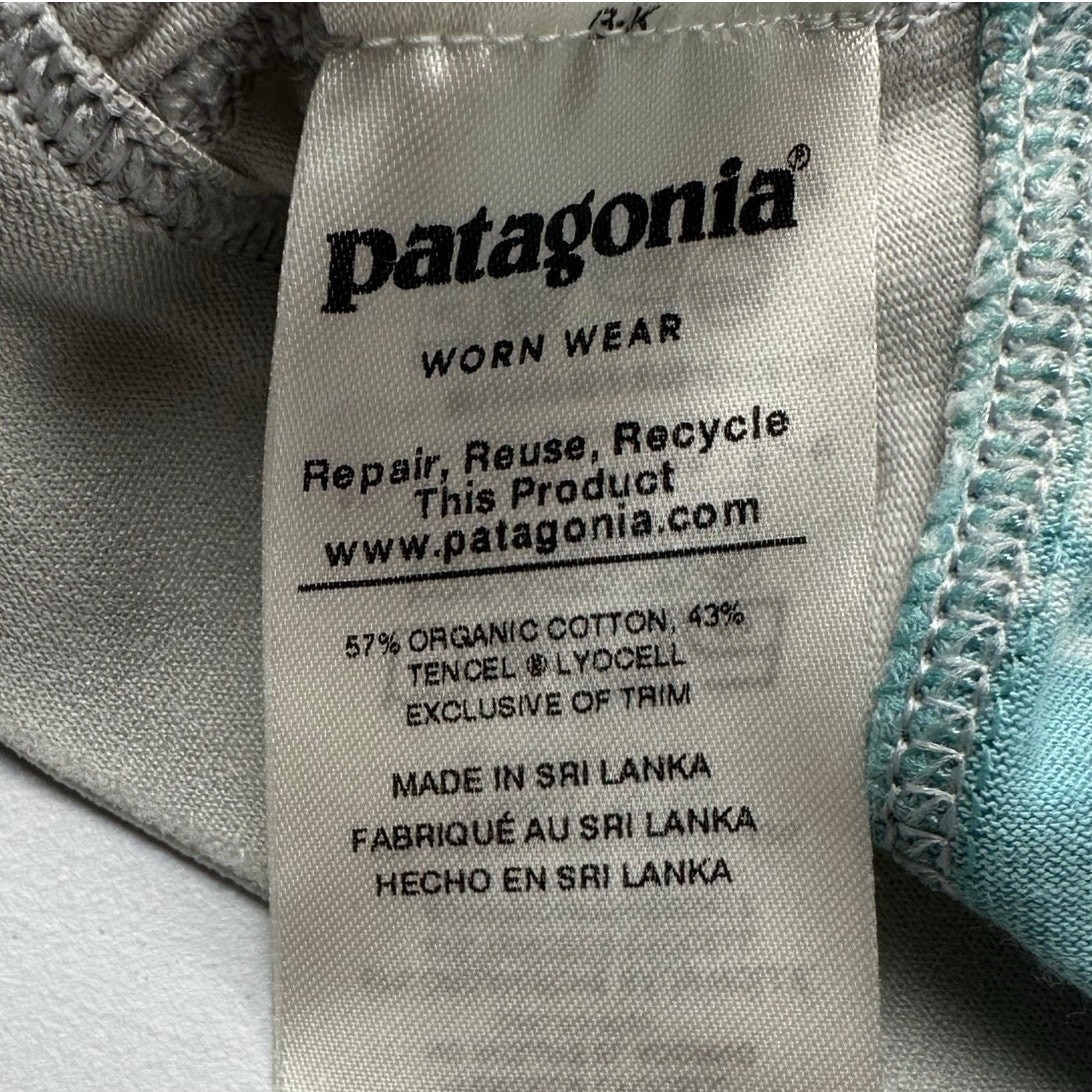 Patagonia Dress Womens Small Blue Striped Alpine Valley Ruffle Outdoor Nature