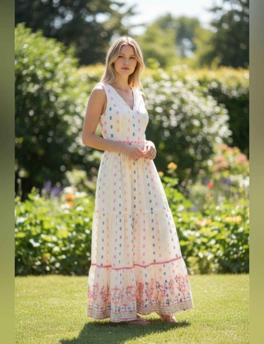 Lilly Pulitzer Multi Tropical Dot Clip Charleen Maxi Dress | Size 2