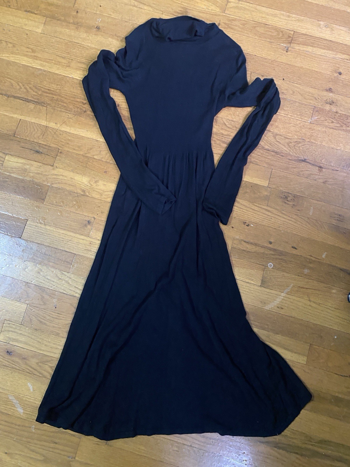 Zara Women’s Black Sweater Dress Size M Long Sleeve Witch Halloween Fall Goth