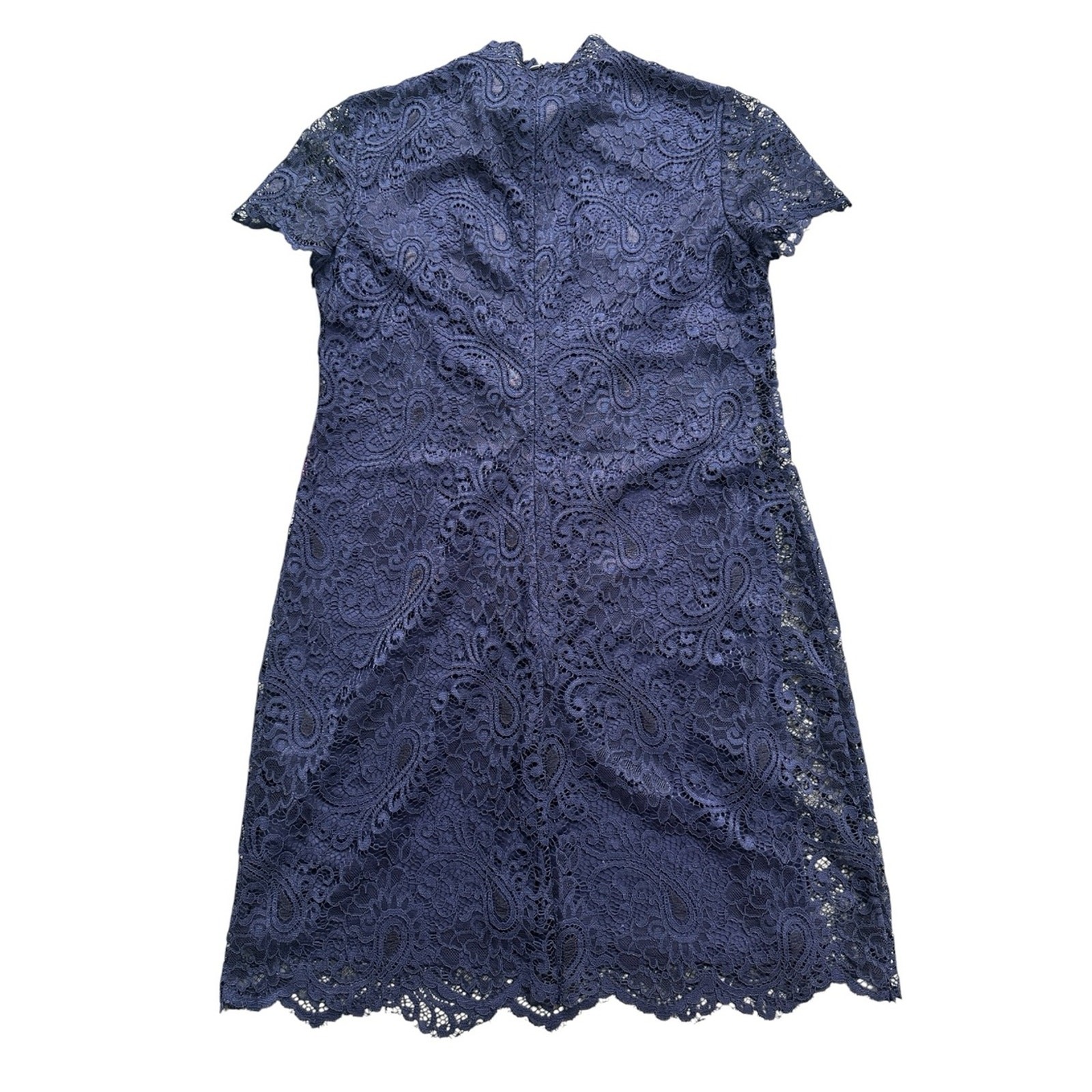 Betsey Johnson Navy Lace Bow Neck Shift Mini Dress NWT Size 12