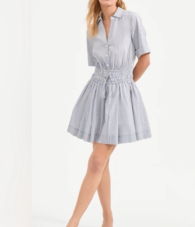 NWOT Veronica Beard Susan Striped Mini Dress In Blue Multi Size 2