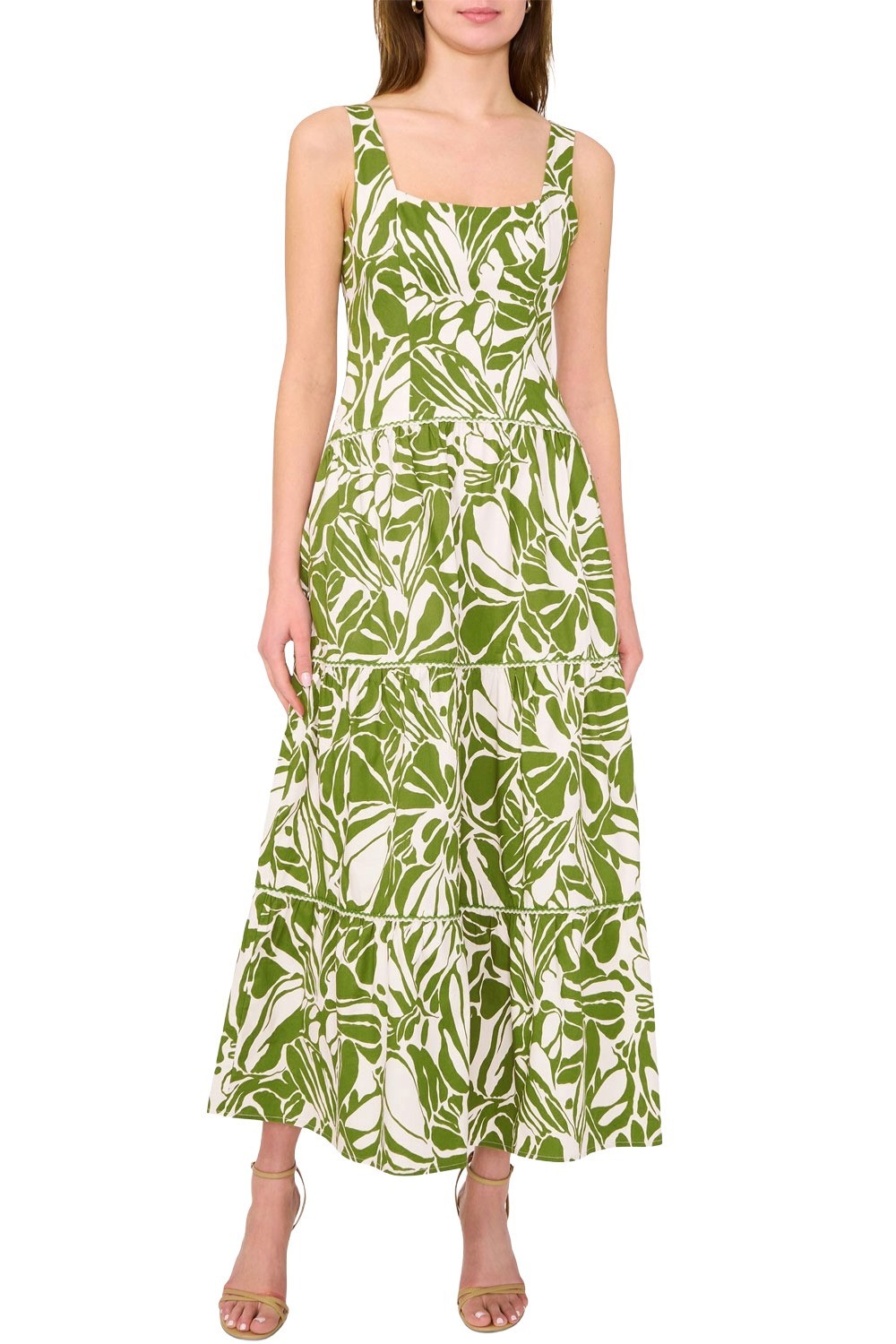 CeCe Womens Cotton-Blend Sleeveless Maxi Dress Medium Wild Sage – NWT $119