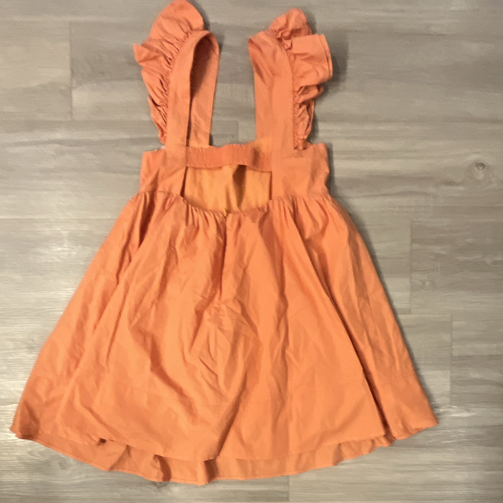 Caitlin M. Covington x Pink Lily Orange Smocked Ruffle Sundress S