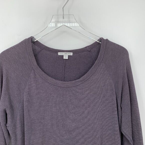 James Perse raglan tunic sweatshirt dress washed heather gray knit stretch 3 L