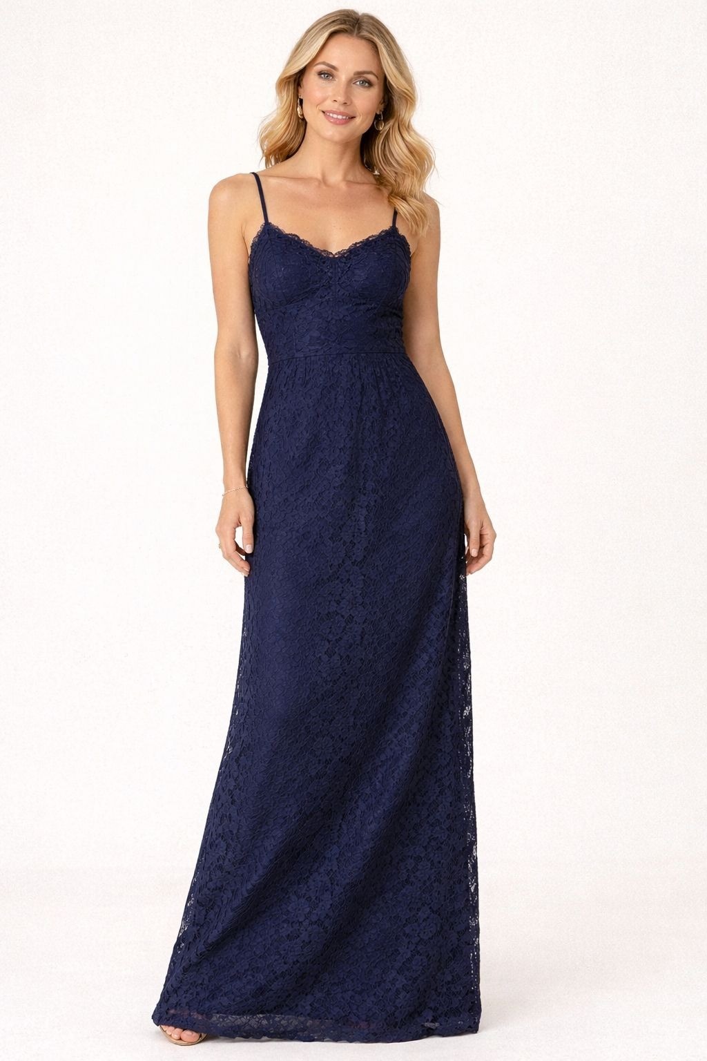 Maurices Blue Adjustable Strap Long Maxi Dress Size M Classic Date Night BodyCon
