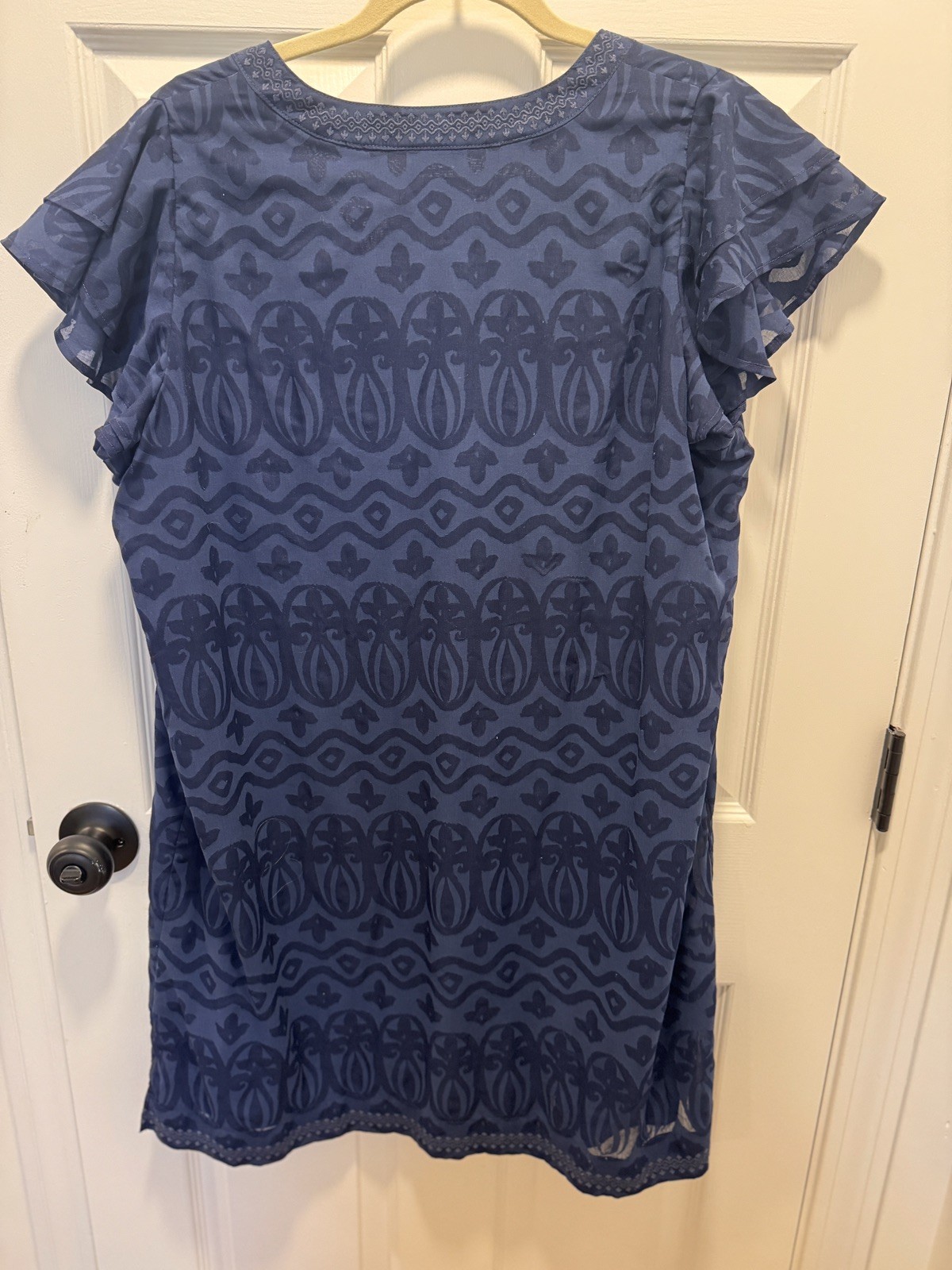 Vineyard Vines Navy Blue Dress Women’s Medium Short Sleeve Tassel Detail