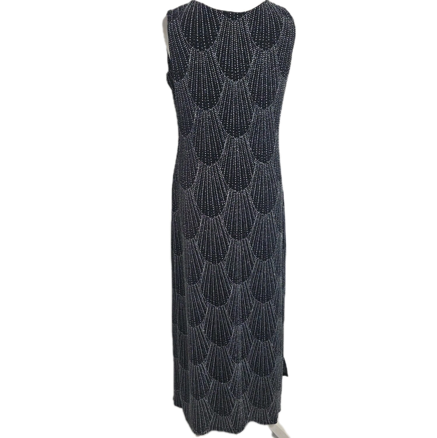 Roman Originals Black Silver Glitter Maxi Dress Wrap V Neck Evening UK 16
