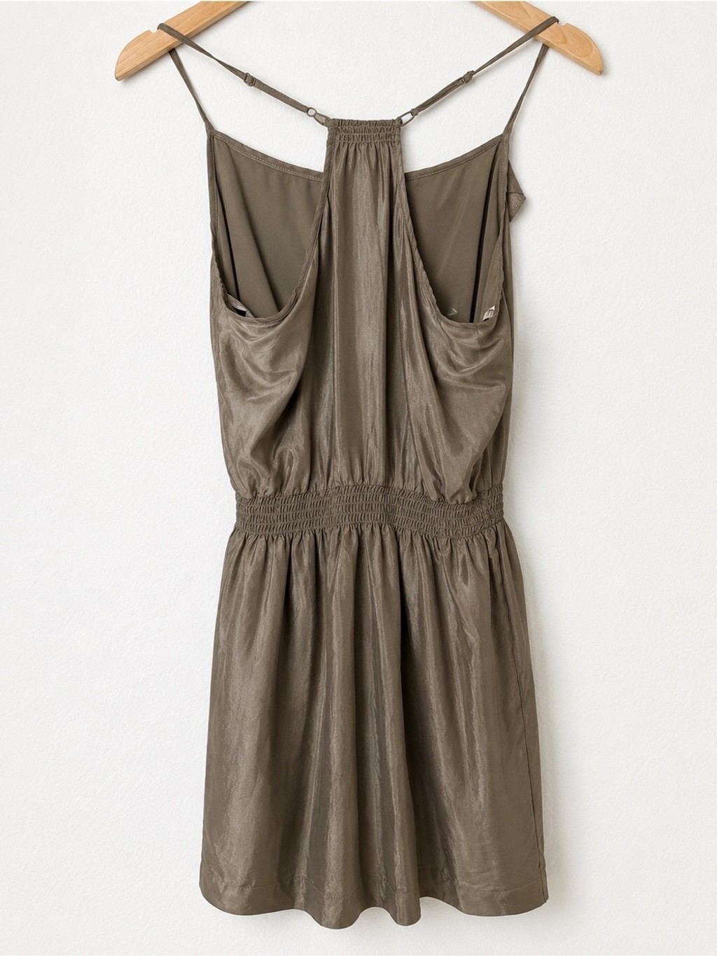BCBGeneration Dark Spice Shimmer Open Back Ruffle Dress M