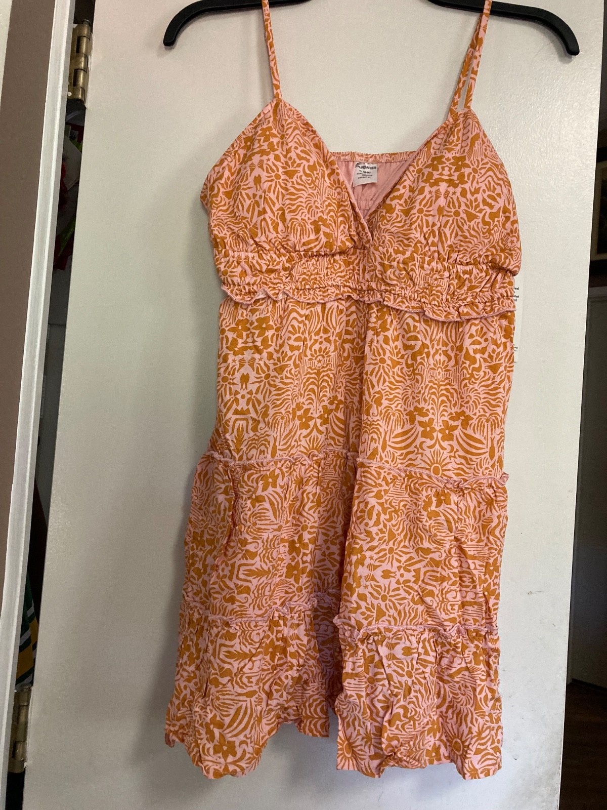 NWT No Boundaries Tropical Floral Spaghetti Strap Sun Dress Size XL (16-18)