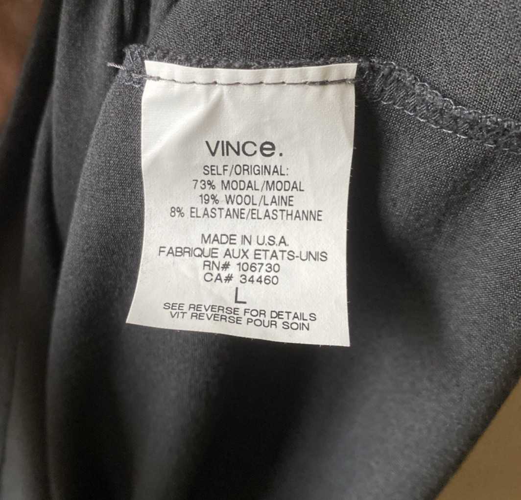 Vince Draped Dress Knit Stretch Y2K Vintage Asymmetric Size L Cowl Neck Comfort