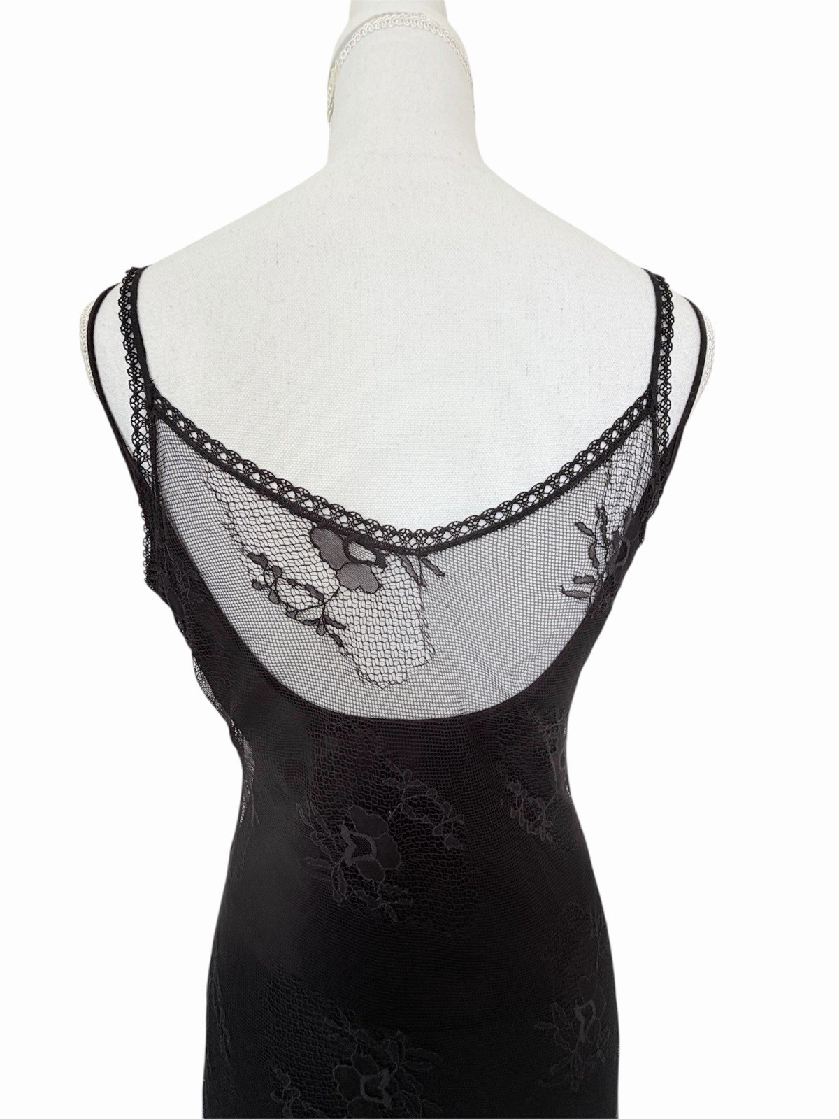 Vintage Max Studio 90s Whimsigoth Black Mesh Maxi Dress – Size M – MSSP