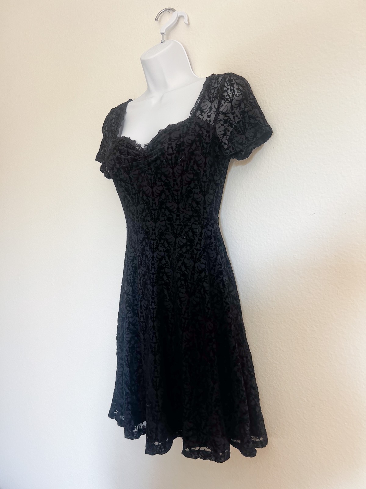 NWT KILLSTAR x ADVENTURE TIME Marceline Skater Dress Black Goth Floral XS